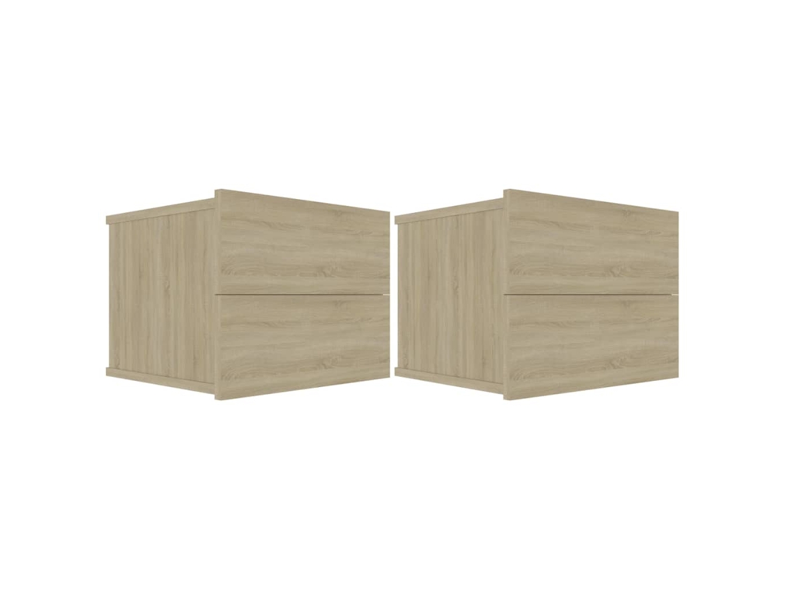 Vidaxl Mesas De Cabeceira 2 Pcs Derivados Madeira Carvalho Sonoma