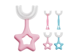 Escova de Dentes Manual Ergonômica Silicone Macio Dupla Face com Rotação 360 ​​graus para Bebês, em Formato U, Portátil, Cuidado GOKOCO