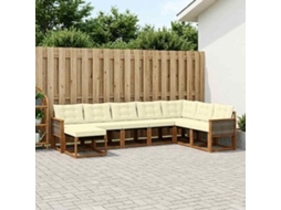 Vidaxl Conjunto De Sofás Para Exterior 8 Unid. Natural E Creme