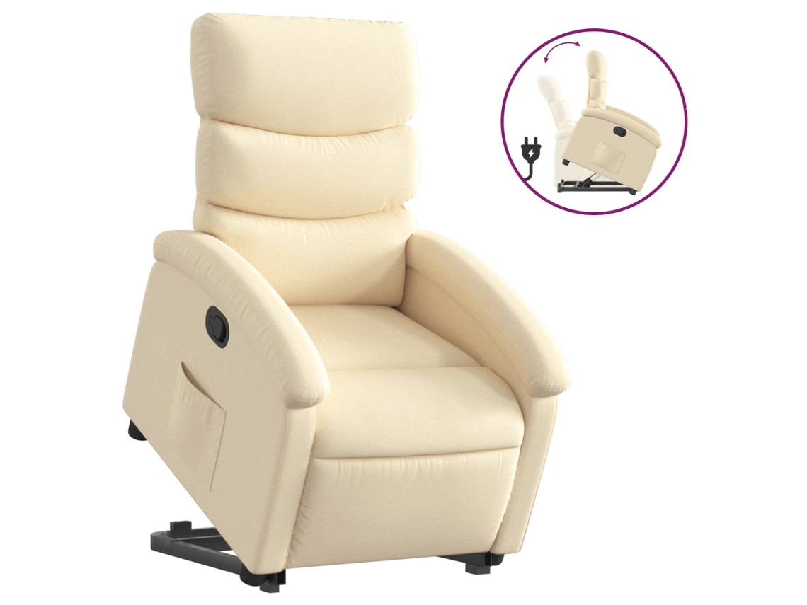 Stand Up Recliner Chair, Stand Up Recliner Chairs Vidaxl Creme Tecido