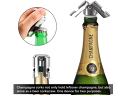 6 Rolhas de Champanhe em Aço Inoxidável BRILVIBERA