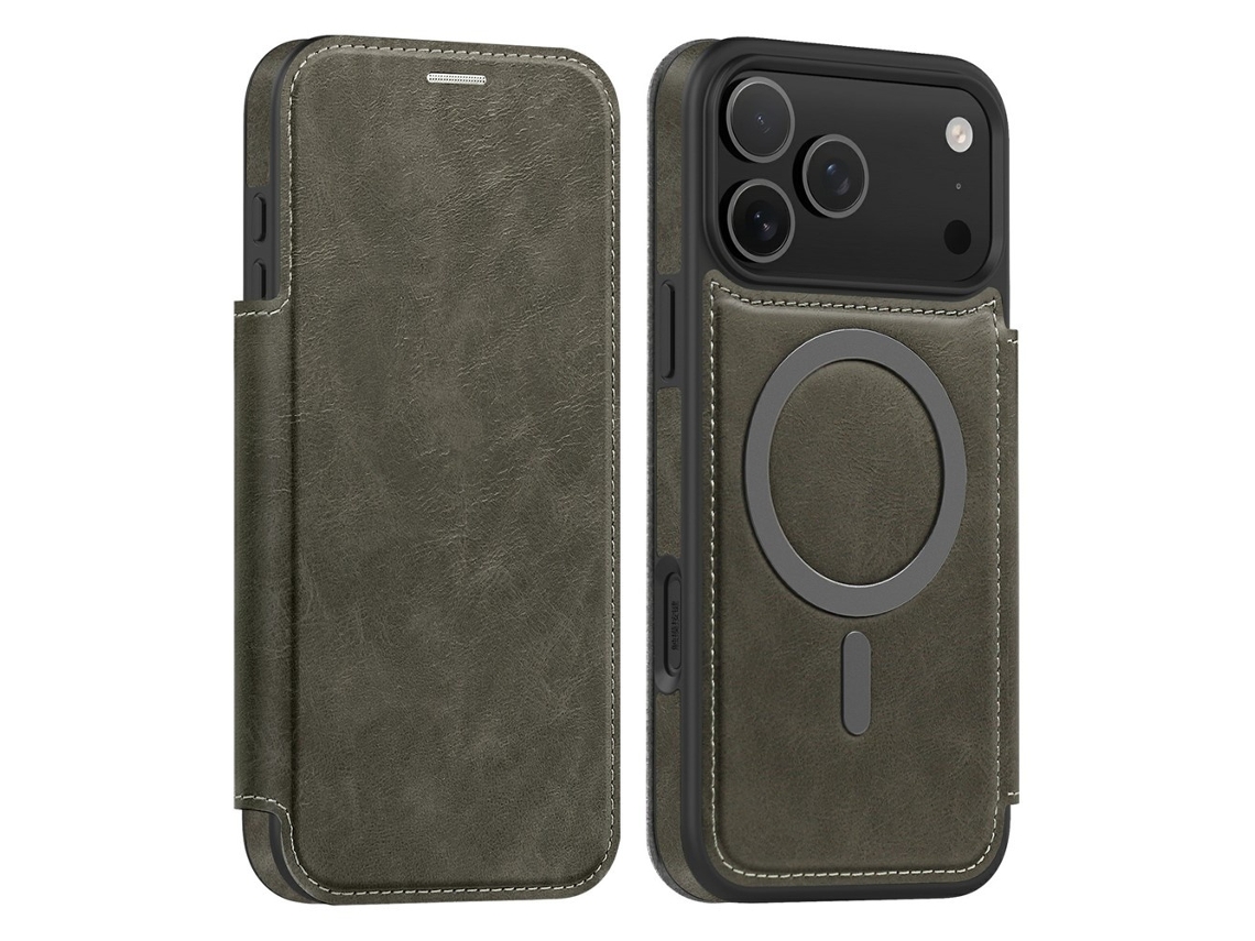 Capa Carteira Fina Skalo Para Iphone 17 Pro Max - Cinza