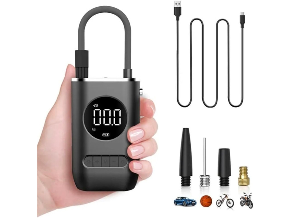 Compressor De Ar Portátil Para Pneus Com Manômetro Digital (preto)
