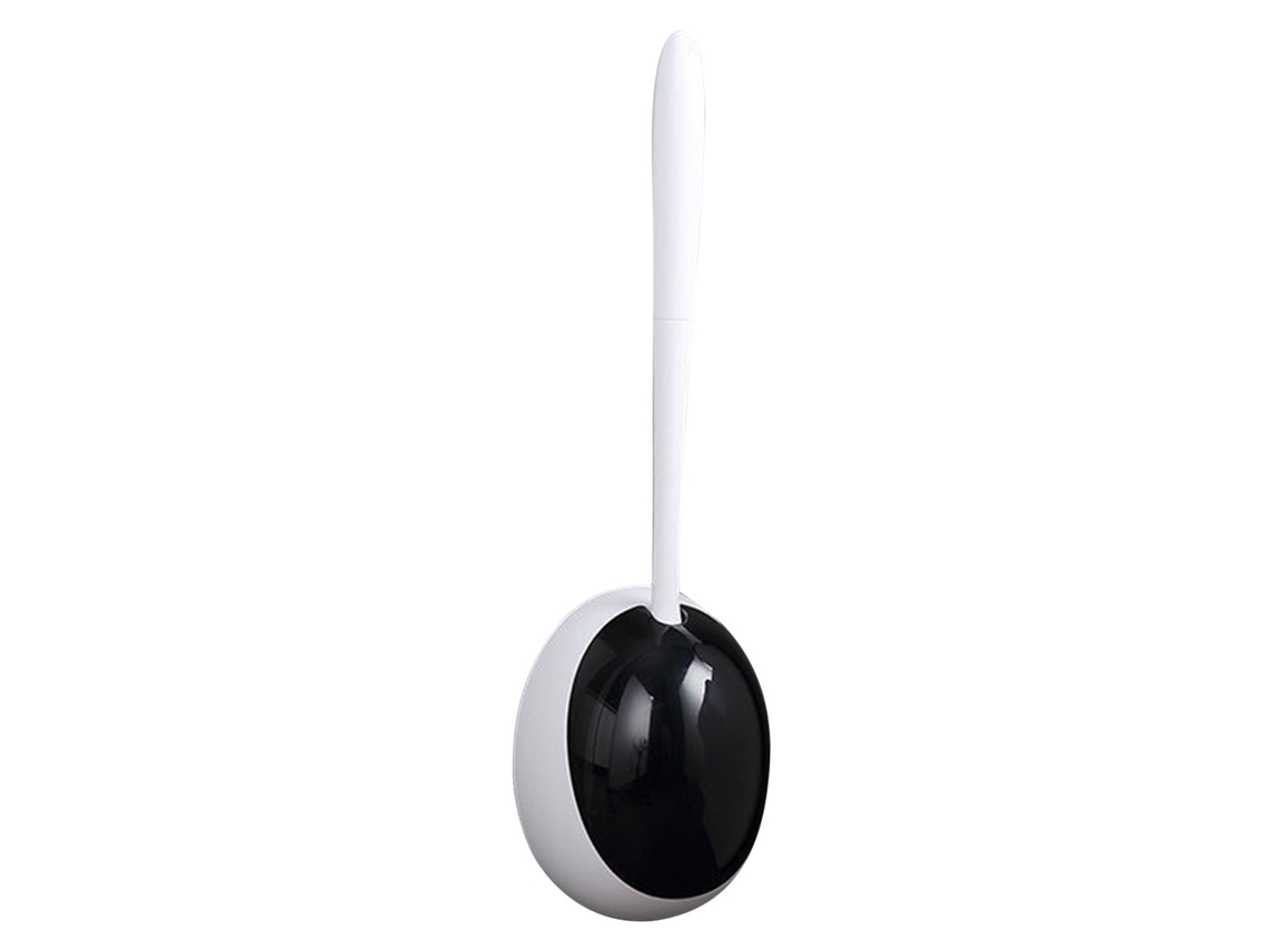 Conjunto de escova de vaso sanitário com suporte de parede, material abs+pp+tpe, preto
