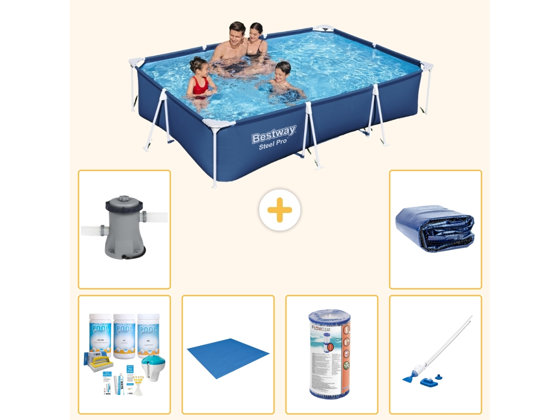 Bestway Piscina Bestway Steel Pro Retangular - 300x201x66 Cm - 7-peças S22254