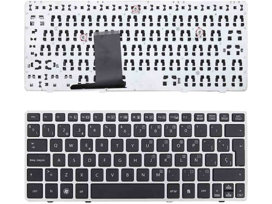 Teclado para Portátil Preto HP Elitebook 2560P com Quadro em Prata