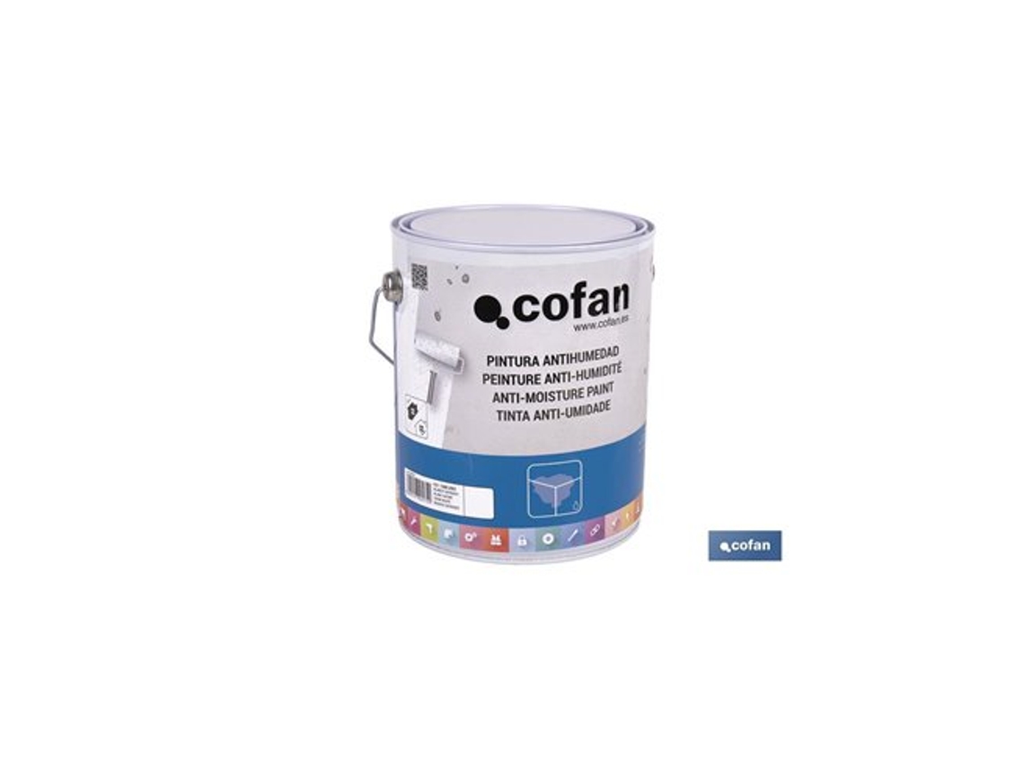 Tinta Sintética Anti Umidade Branca Acetinada Para Interior E Exterior Cofan (4l)