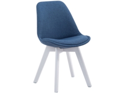 Cadeira de jantar em tecido Borneo azul/branco CLP