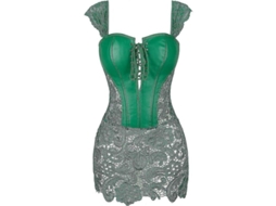 Top Corset Feminino Seductor com Ajuste Personalizado Ideal para Qualquer Ocasião Couro Fau* Verde