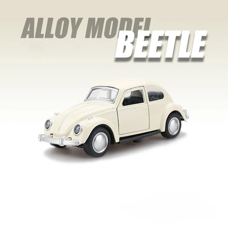 (branco) Modelo De Carro Retrô Em Liga Metálica Em Formato De Fusca