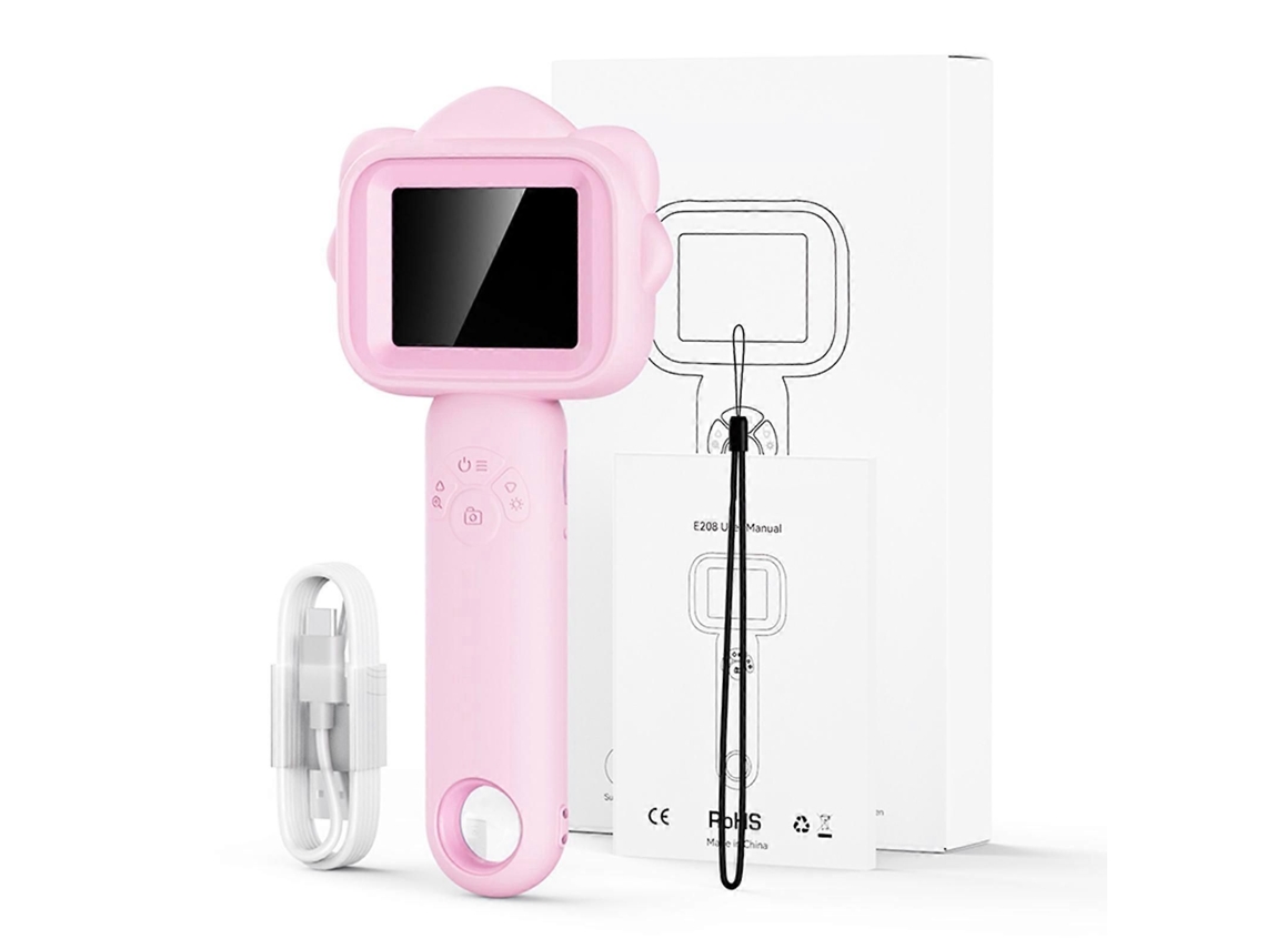 Microscópio Digital Portátil Com Tela Colorida Ips De 2,4 Polegadas, Ampliação De 500x E Luz Led, Ideal Para Crianças (rosa).