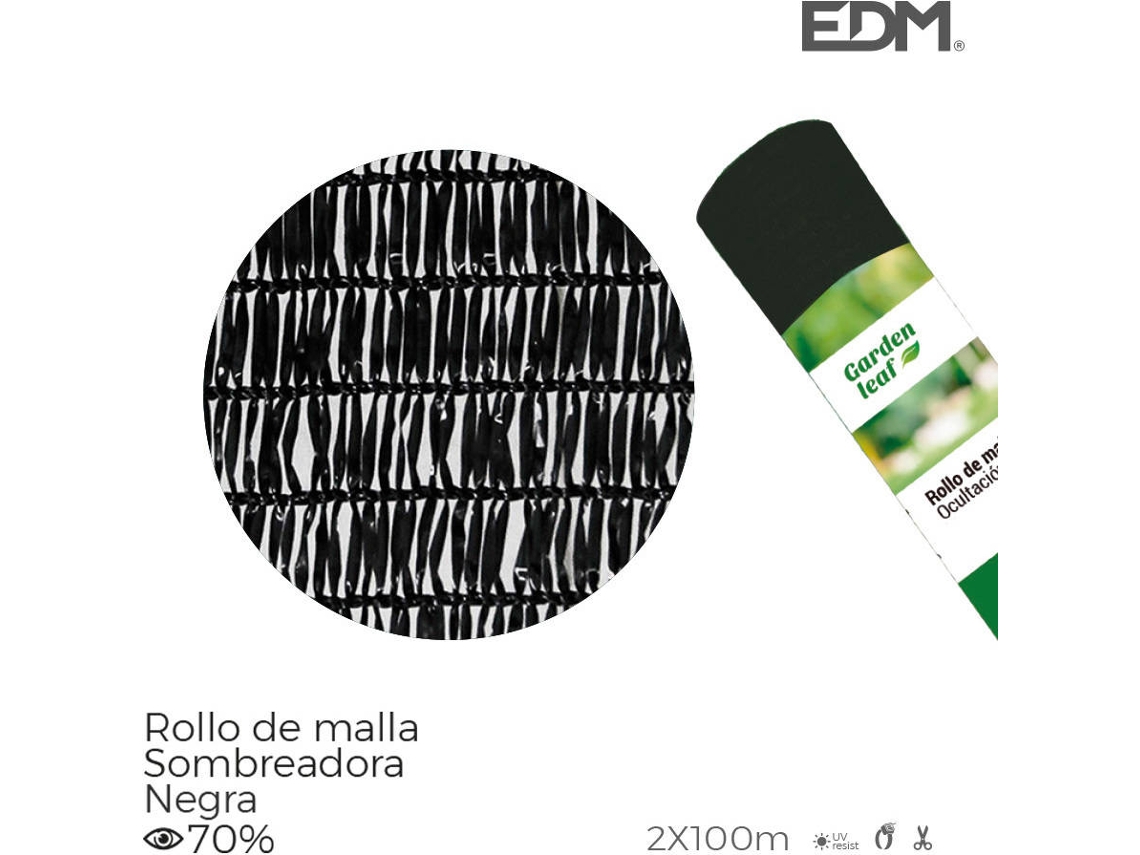 Rolo Malha de Oculta EDMção EDM Preta Oculta EDMção EDM 70% 2X100Mts para Sombra Muito Leve E Resistente