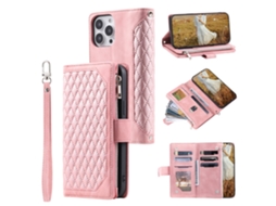 Capa Queda Pega Para Iphone 15 Pro Pele Sintética Rosa
