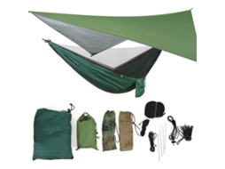Rede de mosquito portátil com toldo para jardim acampamento viagem verde militar escuro 300kg S/MARCA