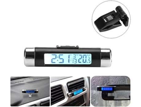 Relógio De Carro Clip-On Termômetro Digital Lcd ZMING