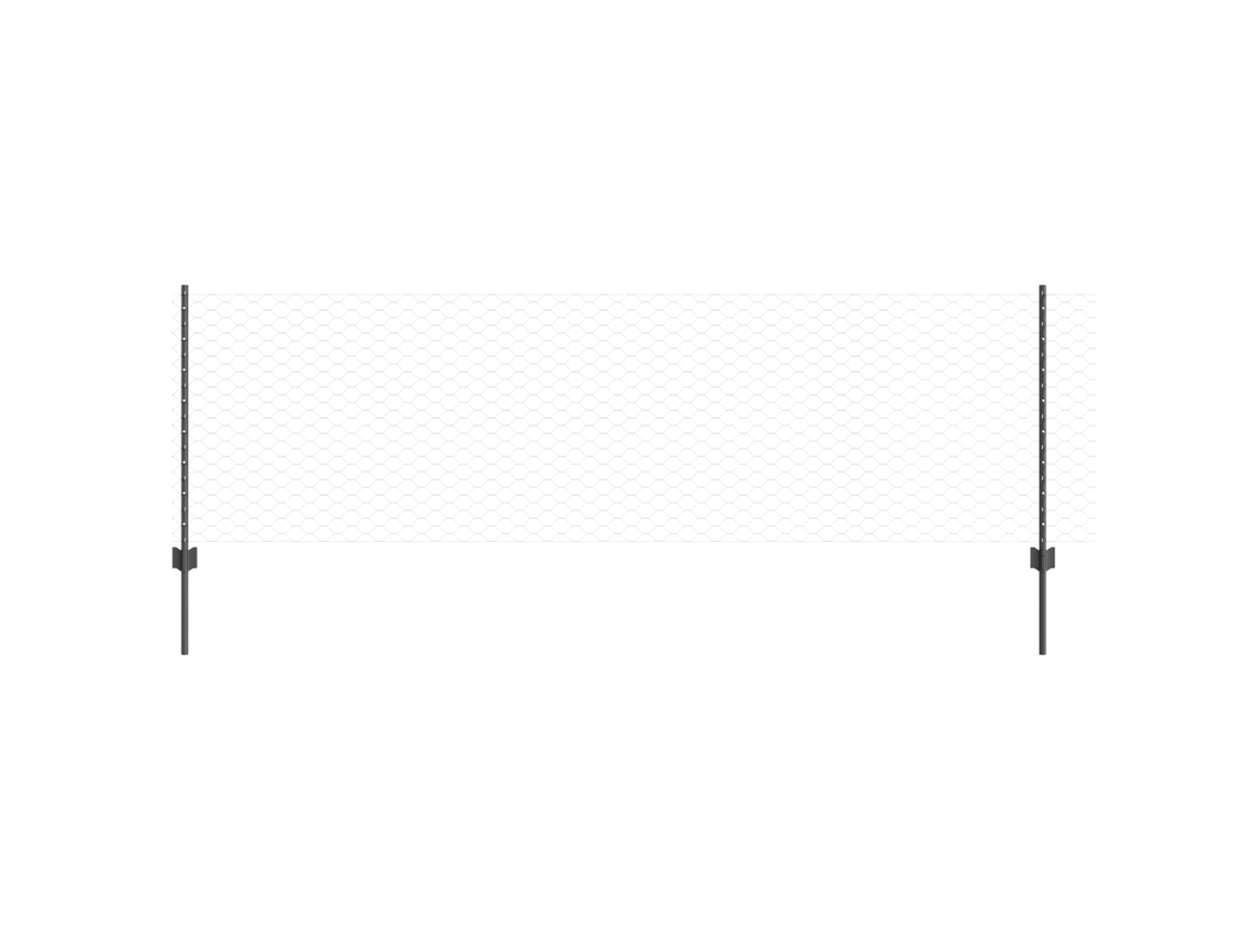 Conjunto 1 Painel De Cerca Vidaxl Cinzento Aço (25 X 0,8 M)