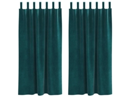 Maison Exclusive - Cortinas Opacas 2 Unid. Verde-escuro 140 X 175 Cm Veludo