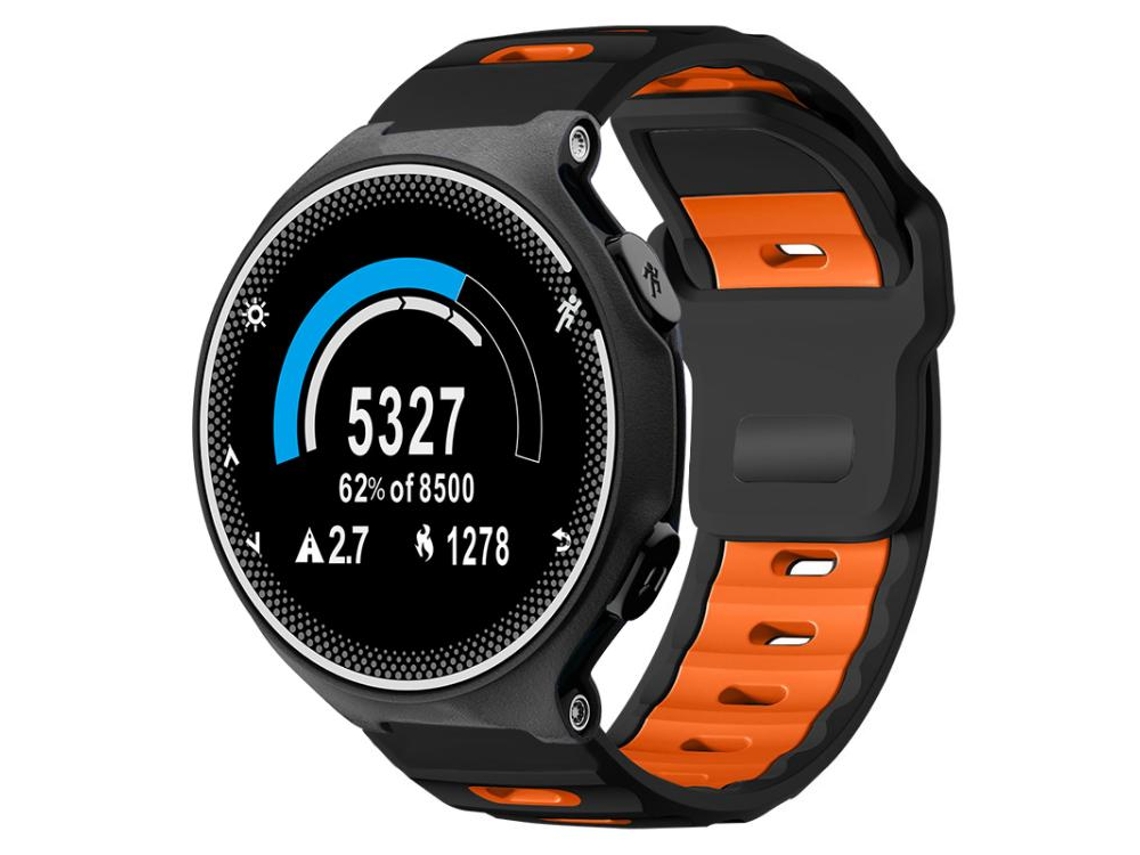 Bracelete para Garmin Silicone e Nylon Híbrido com Couro Liberação Rápida Duas Cores Preto e Vermelho XIAOMOYU (26mm)