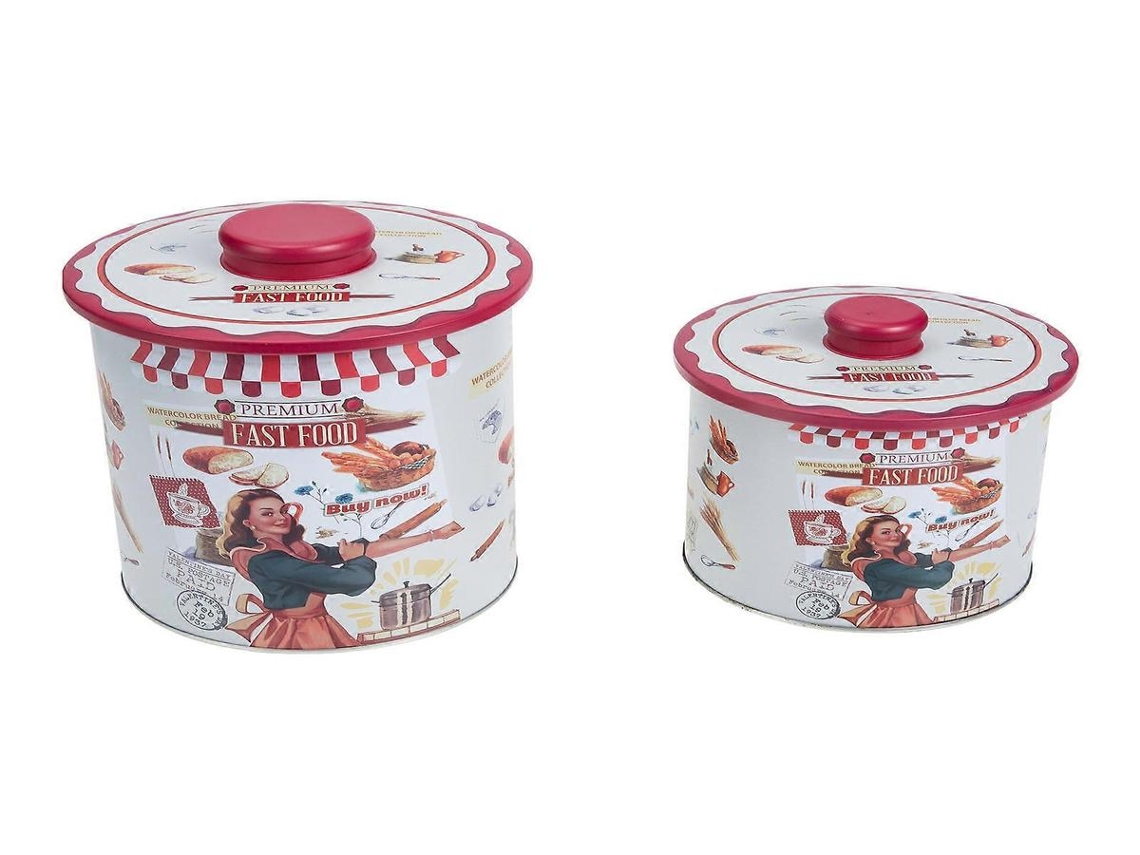 Lurelia Recipiente Para Alimentos 2 Peças Em Ferro, Para Lanches, Açúcar, Doces