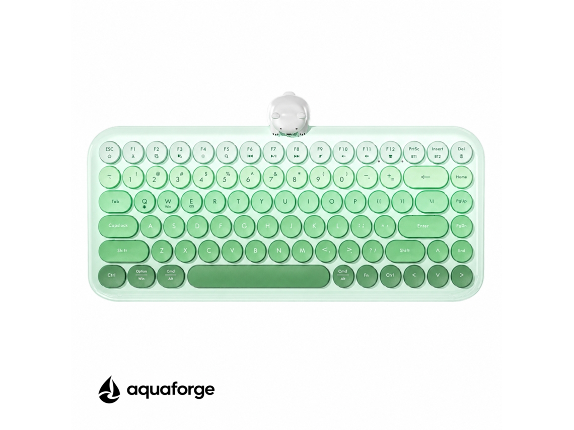 Teclado Bluetooth Usb Com Fio 84 Teclas Verde