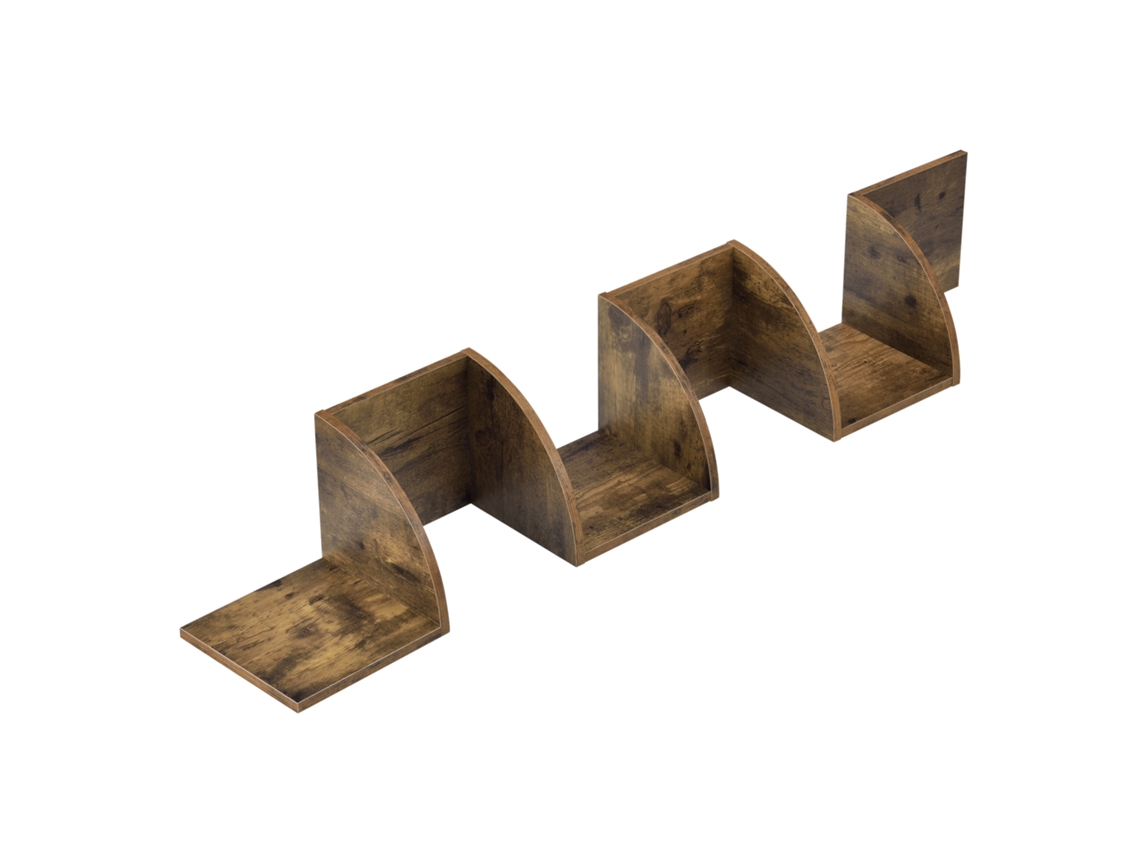 Estante de Parede 123 X 19 5 X 19 5 Cm Nogueira Mate Design Retro [EN.CASA]
