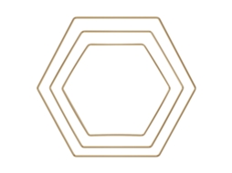 3 Anéis Hexagonais de Ouro 20/25/30 Cm Rayher