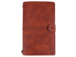 Caderno De Viagem De Couro Pu Clássico Personalizado E Rehileável Diário (marrom)