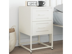 Vidaxl Mesa De Cabeceira 36x39x60,5 Cm Aço Branco
