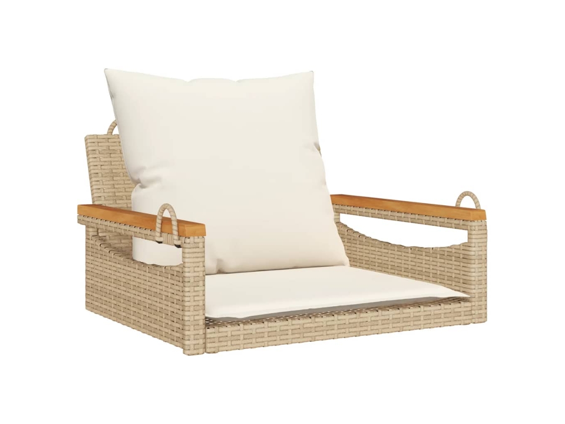 Maison Exclusive - Banco Baloiço Com Almofadões 63x62x40 Cm Vime Pe Bege