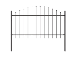 Conjunto 1 Barreira De Jardim Vidaxl Cinzento Aço Revestido A Pó (170 X 140 Cm)