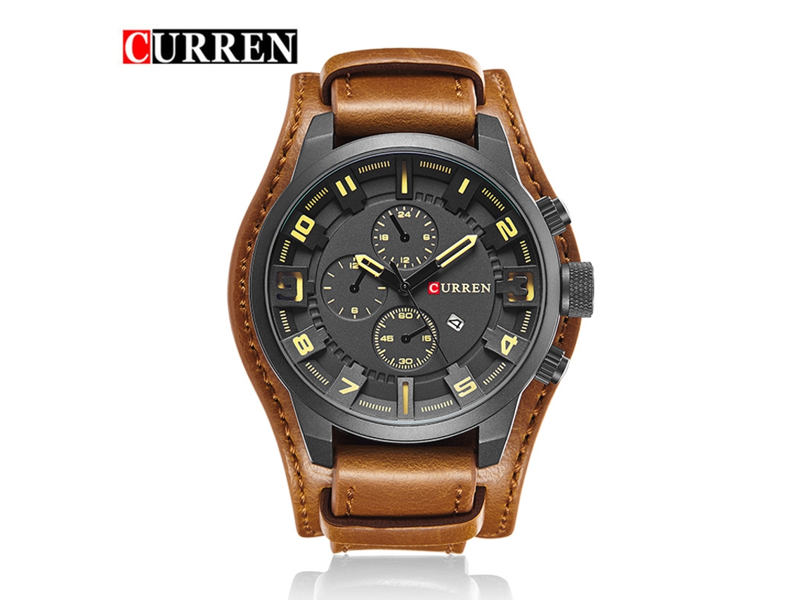 Relógio Masculino MDUG, elegante, com calendário, grande, pulseira de aço