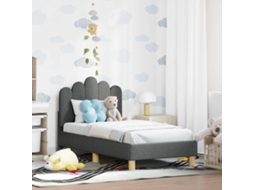 Vidaxl Estrutura De Cama Para Criança Com Cabeceira Cinzento-escuro