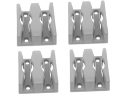 Conjunto De 4 Peças Blocos Fixação Para Porta Correr Vidro, Guia Inferior Para Porta De Box Banheiro