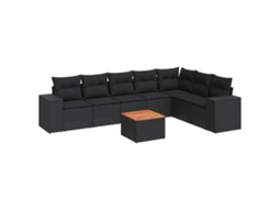 Garden Sofa Set, Garden Sofa Sets Vidaxl Preto Rattan / Vime (n/a)