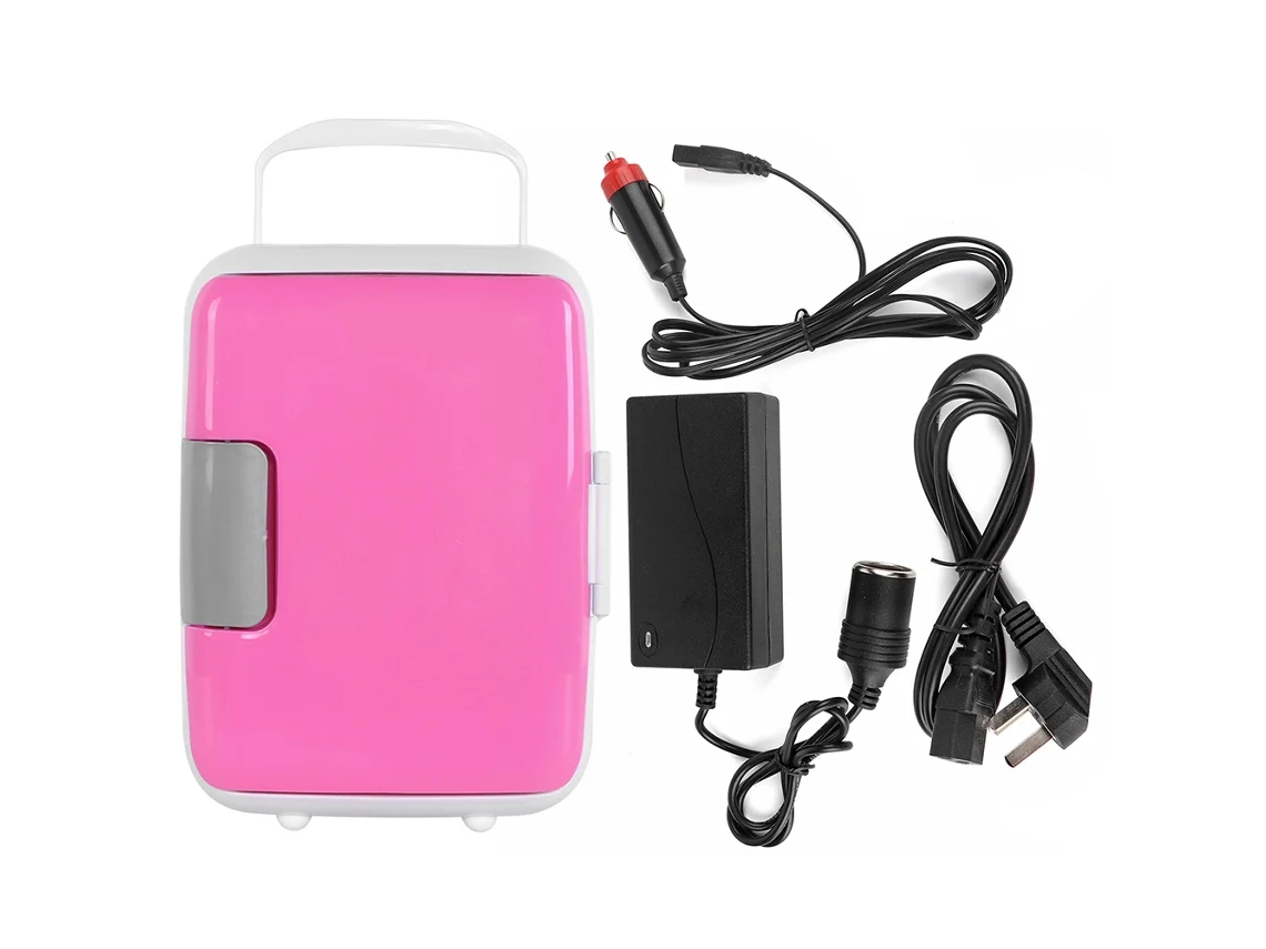 Mini Geladeira Rosa 12v com Resfriamento e Aquecimento EOOCOO