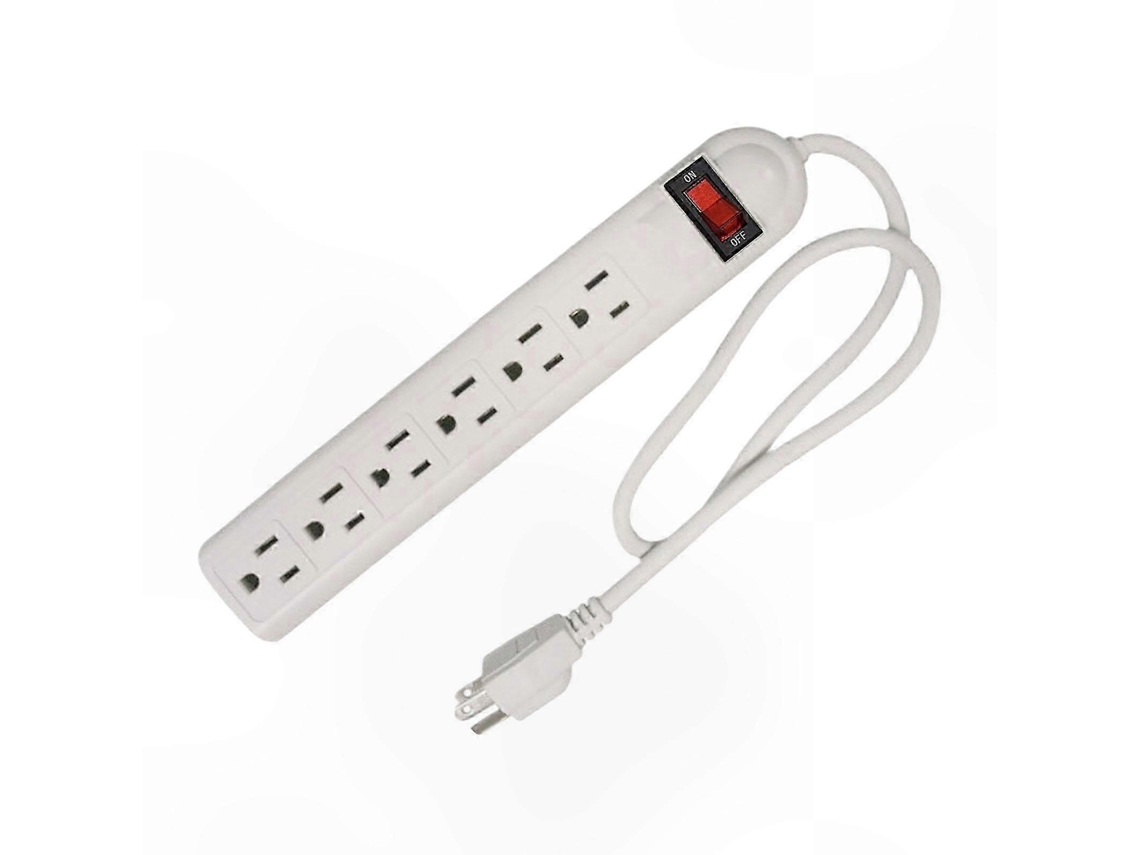 Régua De Tomadas Com 6 Entradas, Proteção Contra Sobrecarga E Adaptador Para Plugue Americano Para Uso Versátil. Olysi Shop