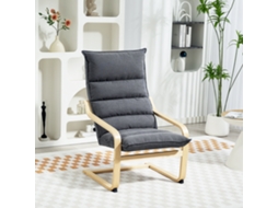 Poltrona De Sala Estar Moderna Com Encosto Alto Apoio Para Os Braços E Pés Madeira Estofada Veludo 67x83x105 Cm Cinzento