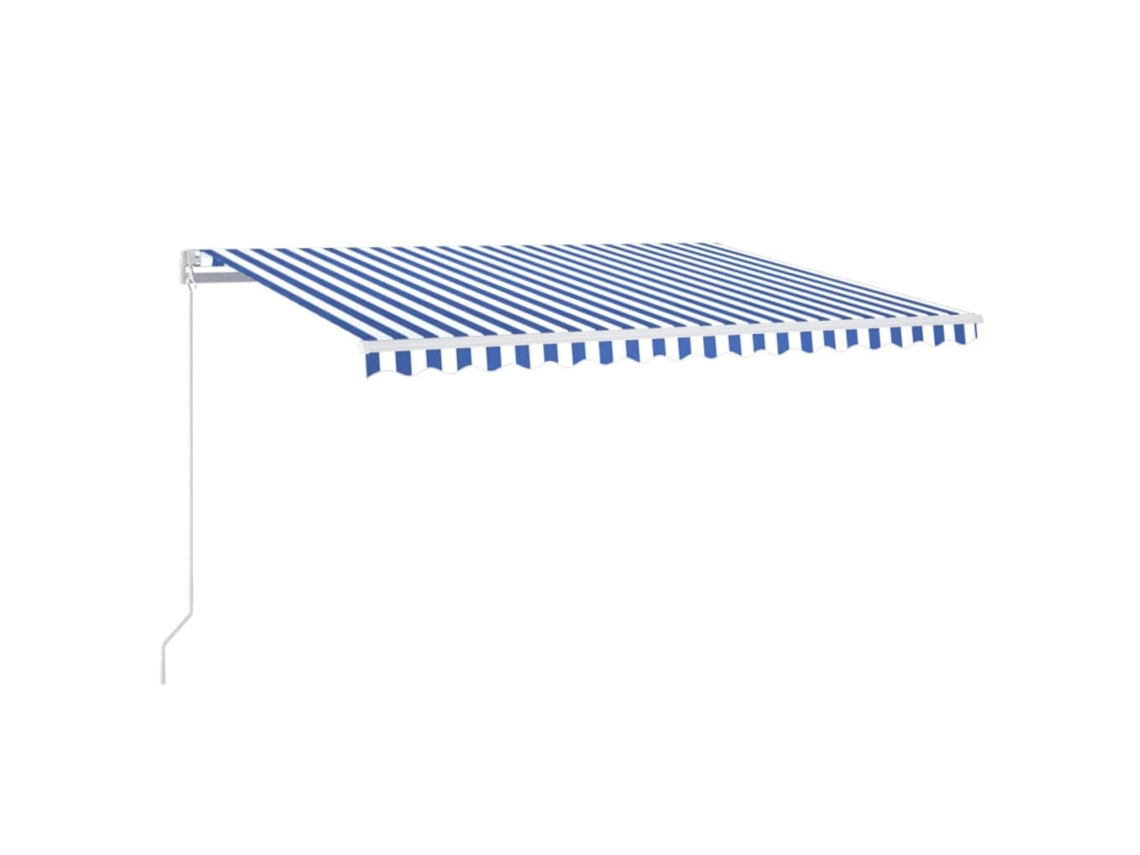 Toldo Retrátil Manual 400x350 Cm Azul e Branco MAISON EXCLUSIVE