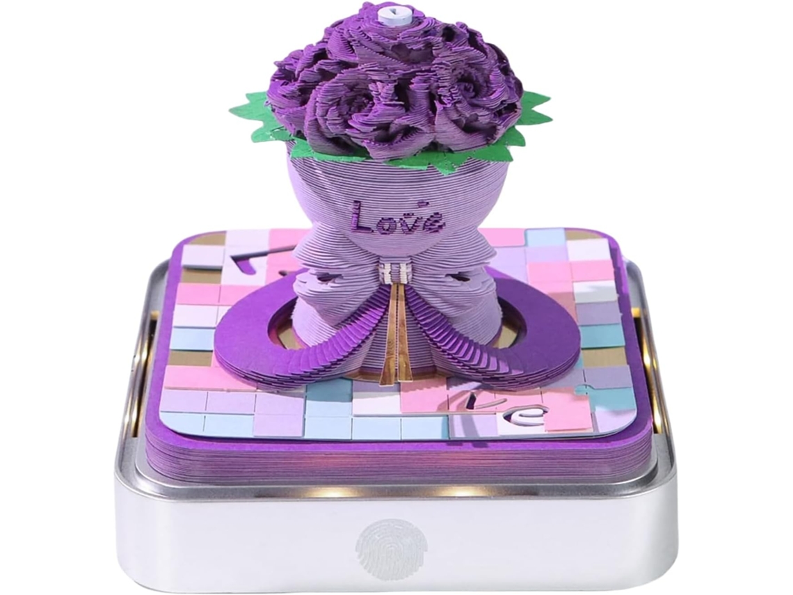 Bloc-notes Calendrier 3d 2026 Bloc-notes Mémo 3d Em Forma De Rose Art Notes