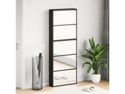 Vidaxl Sapateira Com Espelho De 5 Divisórias 63x17x169,5 Cm Preto
