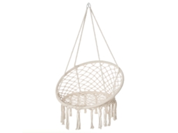 Cadeira Suspensa ESSÊNCIACASA, portátil, Ø 80x42 cm, em algodão/poliéster, bege