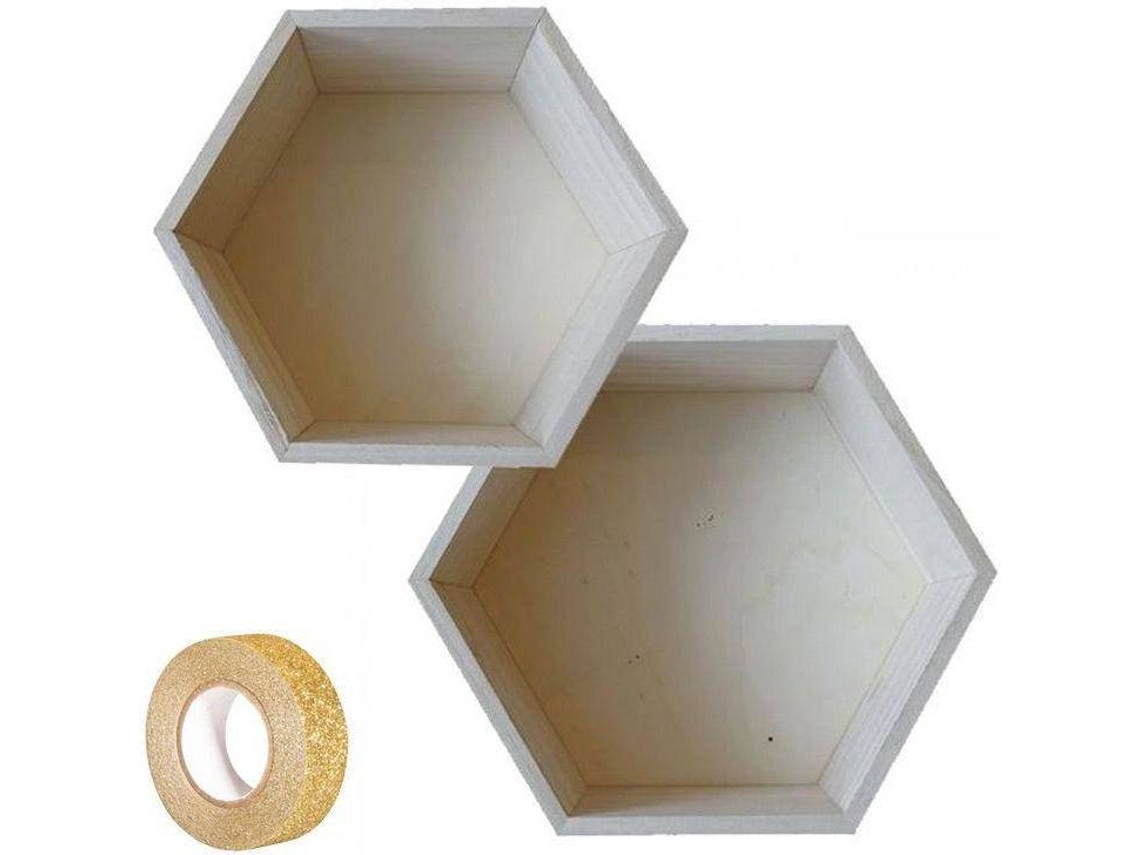 Prateleira YOUDOIT (Dourado - Madeira - 27x23.5 cm)