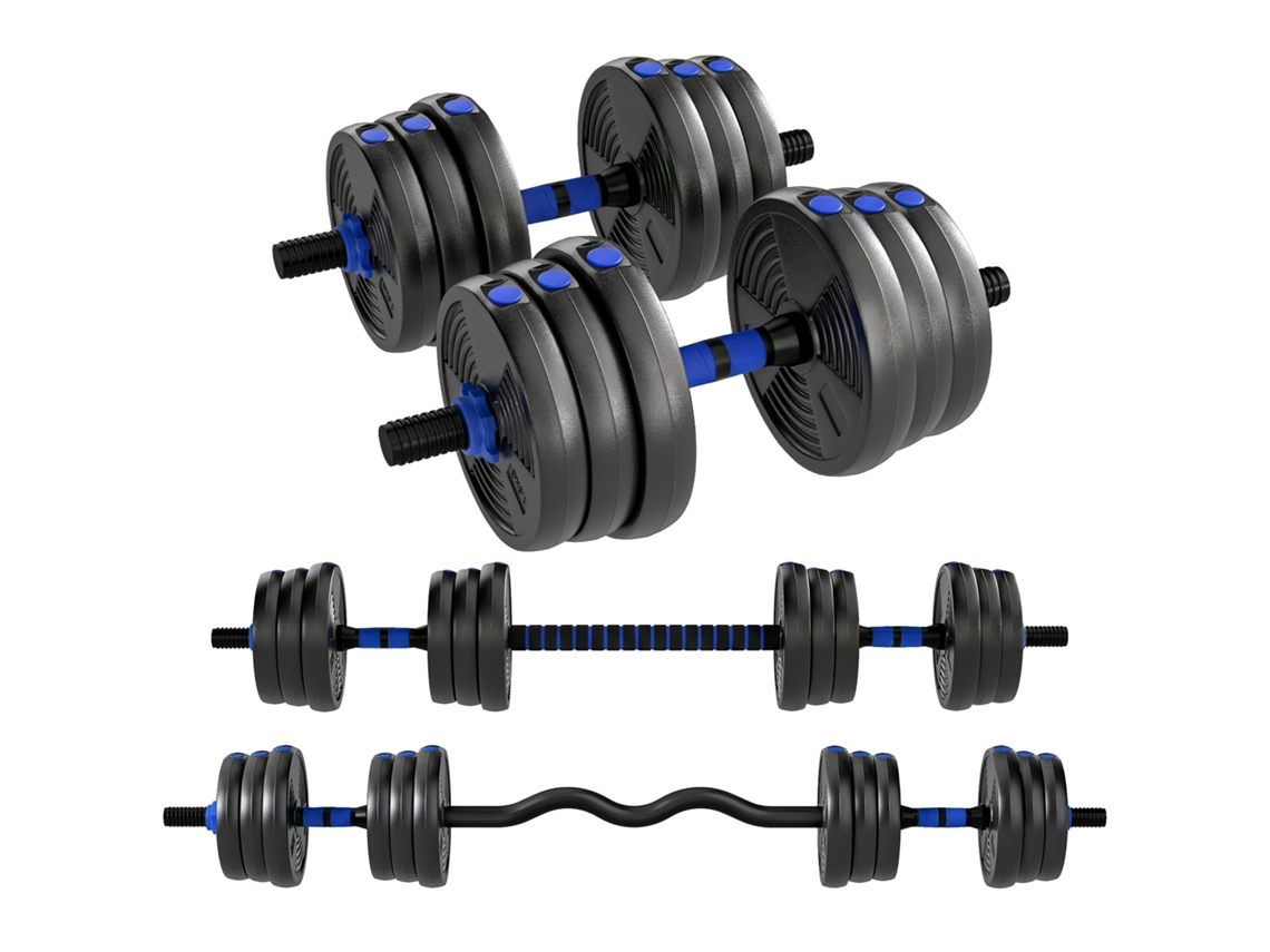 Kit Haltères Musculation Haltères Adjustable 25 Kg 3 In 1. Set Of Weight Adjustable With Barre D ' Extension Blue