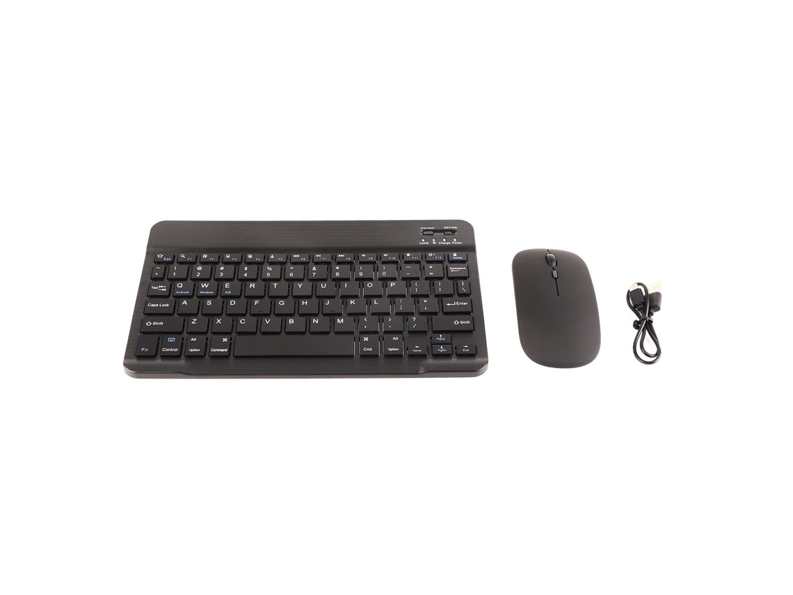 Aetheria combo Teclado e Mouse Ultra Fino Silencioso 1600 Dpi Usb Bt para Pc Celular Tablet Preto