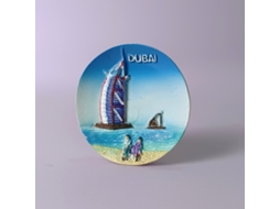 Ímã De Geladeira Redondo (dubai Burj Al Arab) - Lembrança Turística Asiática De Dubai - Ímã De Resina