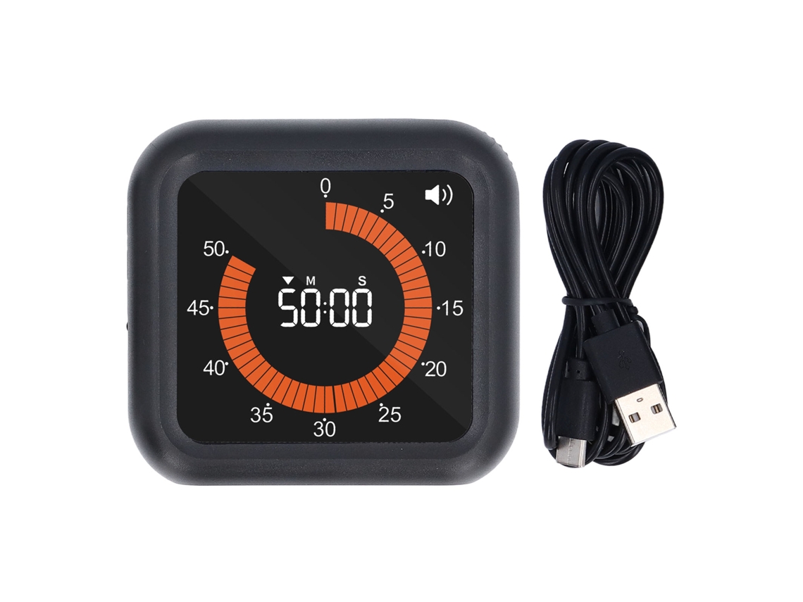 Temporizador digital visual silencioso recarregável com suporte magnético para estudo cozinha | S/MARCA