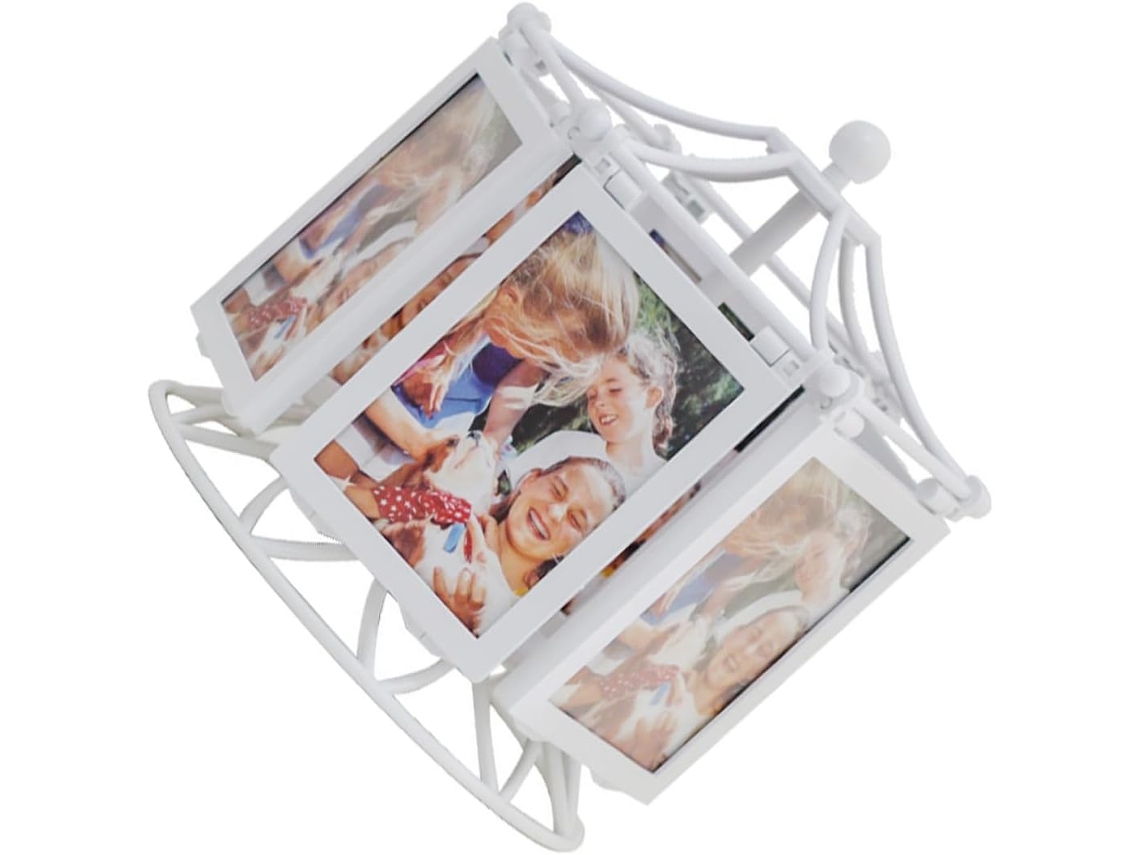Porta Retratos Mecânico Giratório Ornamento Decorativo Fotos Família Suporte Madeira Lembranças Decoração GOKOCO