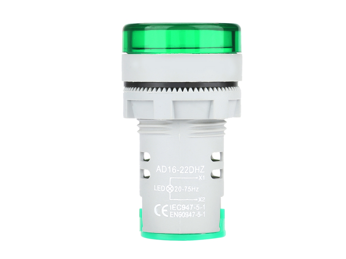 Luz Indicadora De Frequência Hertz Ac Com Display Digital Led Redondo Ad16‑22dsh Verde