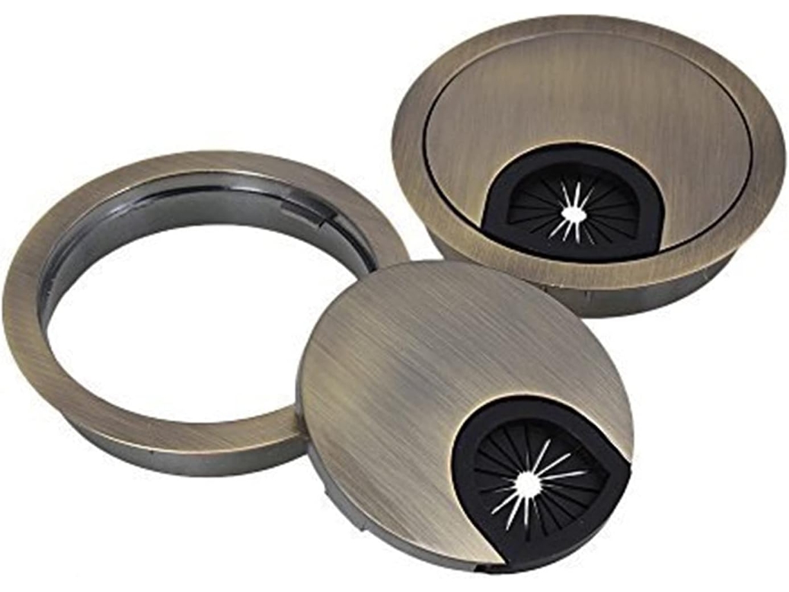 Passa-cabos Para Mesa, Mesa Com Liga Zinco Bronze, 60 Mm, 2 Peças