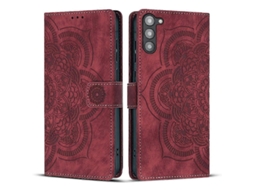 Capa De Couro Wanlonfeng Hdm Series Com Estampa De Mandala E Suporte Para Celular Para Samsung Galaxy S23